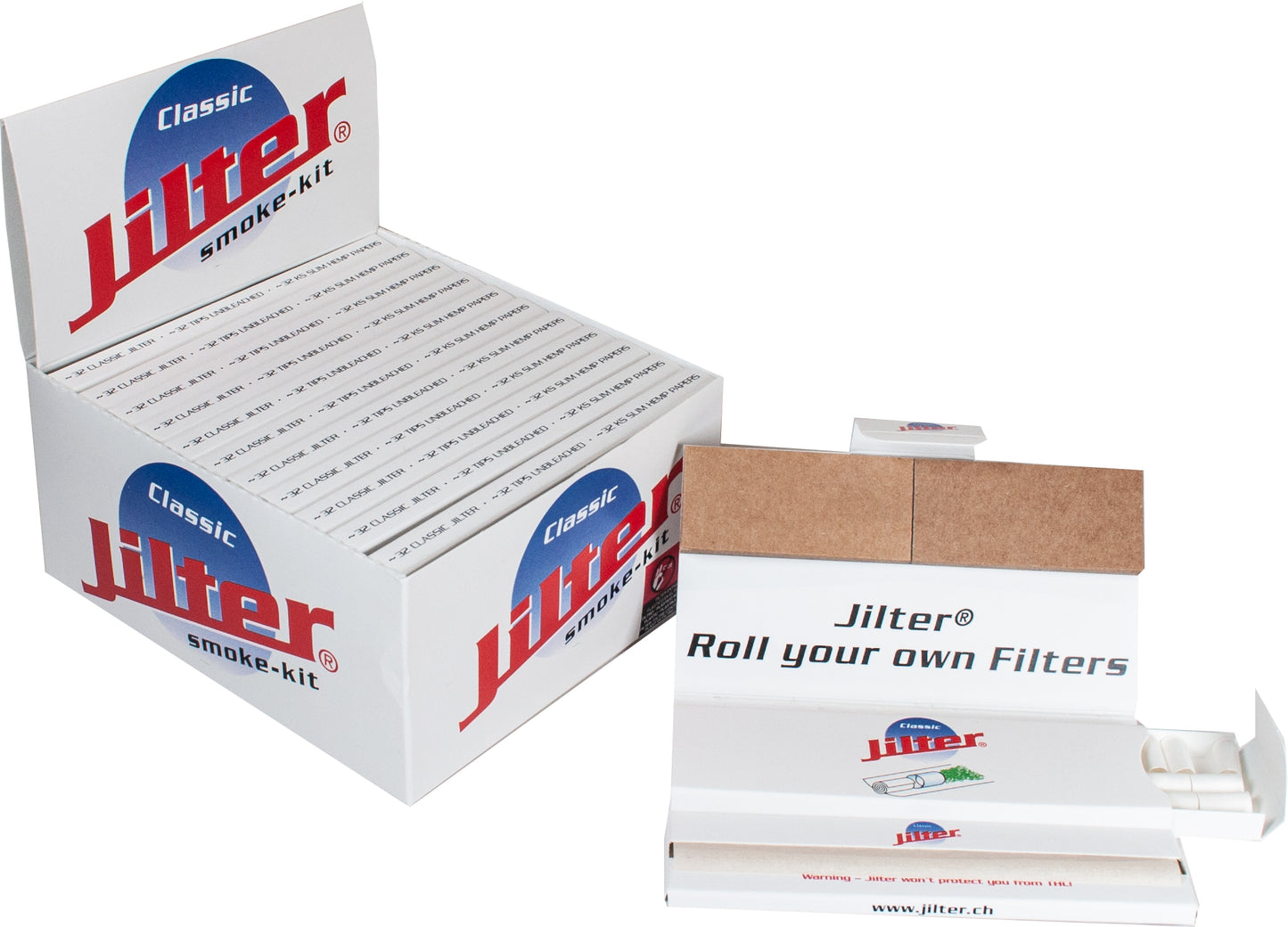 Jilter smoke-kit Display | 12x All-in-One Booklets unbleached