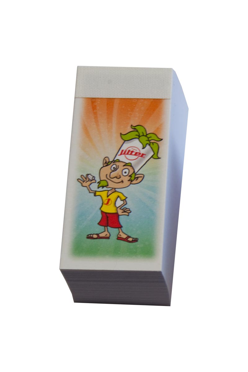 Einzelner Jiltip L FAT Large-Block im Format 68x30mm mit bedrucktem Deckblatt von Jilter.